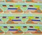 Green-Ivory-Multi Rayon Geometric Printed Voile Woven Fabric By the Yard